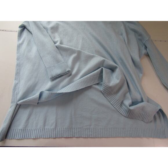 Joseph A Blue Rayon Sweater sz L Lagenlook Minimalist Nautical Coastal Classic - Picture 5 of 8